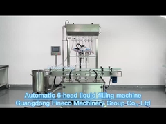 6 teste lineare bottiglia di vetro di plastica bevanda liquida gassata macchina di riempimento linea 50 Hz